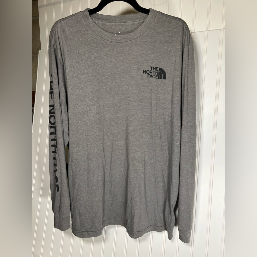 Men's The North Face Long Sleeve Crew Neck Shirt Grey (Size M ) Cotton Blend